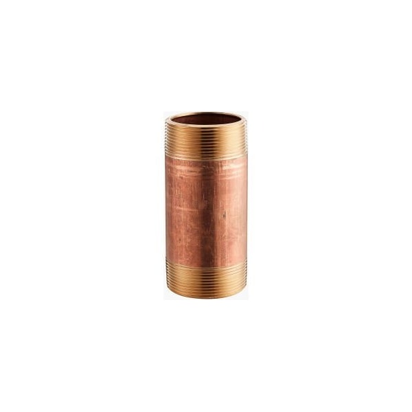 1 In. X 2-1/2 In. Lead Free Seamless Red Brass Pipe Nipple - 140 PSI - Sch. 40 - Domestic